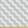 thumbnail image 1 of Ambesonne Abstract Fabric by the Yard Upholstery, Lines Zigzags Art Pattern, 2 Yards, Coconut and Grey, 1 of 5