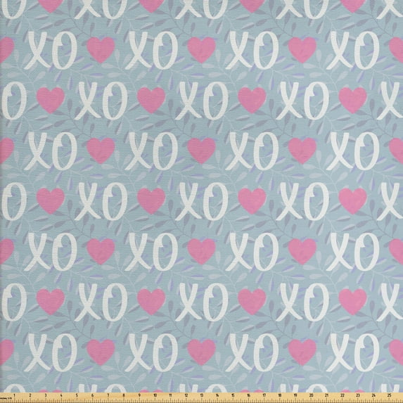 Ambesonne Abstract Fabric by the Yard Upholstery, Valentines Day Concept, 5 Yards, Multicolor