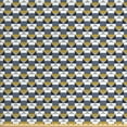 thumbnail image 1 of Ambesonne Abstract Fabric by the Yard Upholstery, Triangles and Polygons, 3 Yards, Dark Yellow Blue Grey, 1 of 4