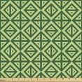 thumbnail image 1 of Abstract Fabric by the Yard, Vintage Style Triangles Geometric Tribal Symmetrical Art Natural Tones, Decorative Upholstery Fabric for Sofas and Home Accents, Green Avocado Green by Ambesonne, 1 of 5