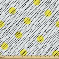 thumbnail image 1 of Ambesonne Abstract Fabric by the Yard Upholstery, Yellow Sketchy Polka Dots, 10 Yards, Yellow Pearl Black, 1 of 5