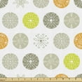 thumbnail image 1 of Ambesonne Abstract Fabric by the Yard Upholstery, Swirls Circles and Curls, 10 Yards, White Multicolor, 1 of 5