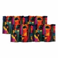 Abstract Face 2 Panels Kitchen Valance, Colorful Boho Modern Geometric ...