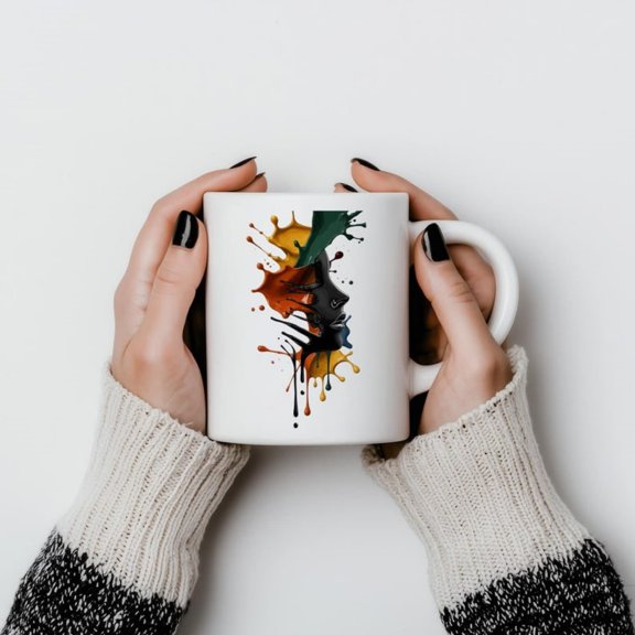 Abstract Face Art Mug Modern Coffee Cup Giferamic 0ml.