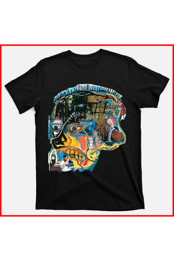 Abstract Face Basquiat Style Neo Expressionism Art Graphic Unisex T-Shirt V90225, up to Size 5XL