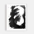 thumbnail image 1 of Abstract Face in Black and White - Painting Abstract Black and White Modern Art Minimalist Surrealism Geometric Line Art White Framed Wall Art Print 18 x 24 inches, 1 of 3