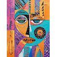 thumbnail image 1 of Abstract Face Decorative Painting/Canvas Art， Suitable for Living Room，Abstract Geometric Face Artwork Print， Colorful Modern Art Wall Decor， Home Decoration Painting., 1 of 8
