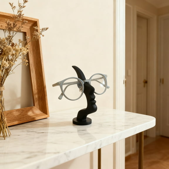 Abstract Face Design Eyeglass Holder & Sunglasses Storage Rack - 3D Printed Artistic Decor for Home Office, Glasses Organizer for Men Women