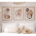 Abstract Face Line Art Set Of 2 Prints, Terracotta Beige Gallery Wall ...