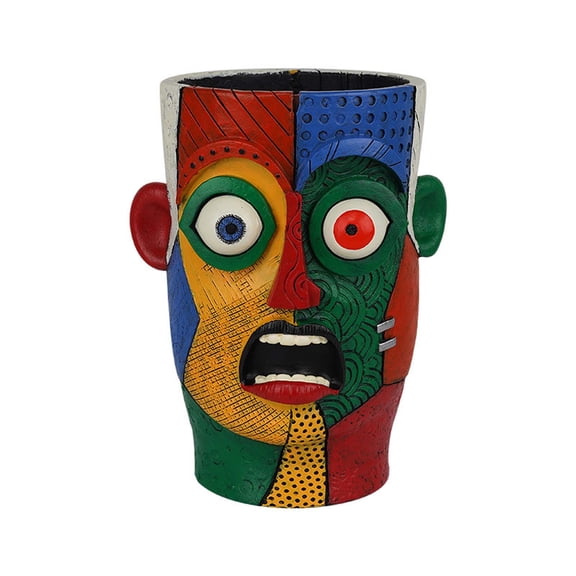 Abstract Face Planter Pot, Colorful Head Planters with Facial ion for Indoor Plants, Home Art Decoration, Unique Gift Idea