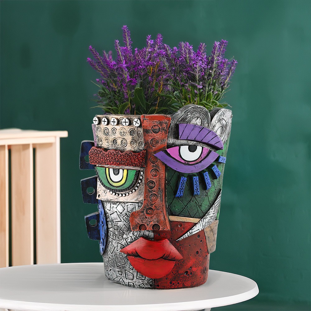 Abstract Face Planters Pots Head,Unique Head Planter for Indoor Plants ...