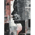 thumbnail image 1 of Abstract Face Profile Textured Canvas Print Wall Art for Living Room Bedroom Office Dining Room, 1 of 8