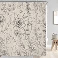 thumbnail image 1 of Abstract Face Shower Curtain for Bathroom Decor 72Wx72H Black Lines Women Face Floral Butterfly Silhouette Aesthetic Minimalist Art Printed Fabric Polyester Waterproof 12 Pack Plastic Hooks, 1 of 6