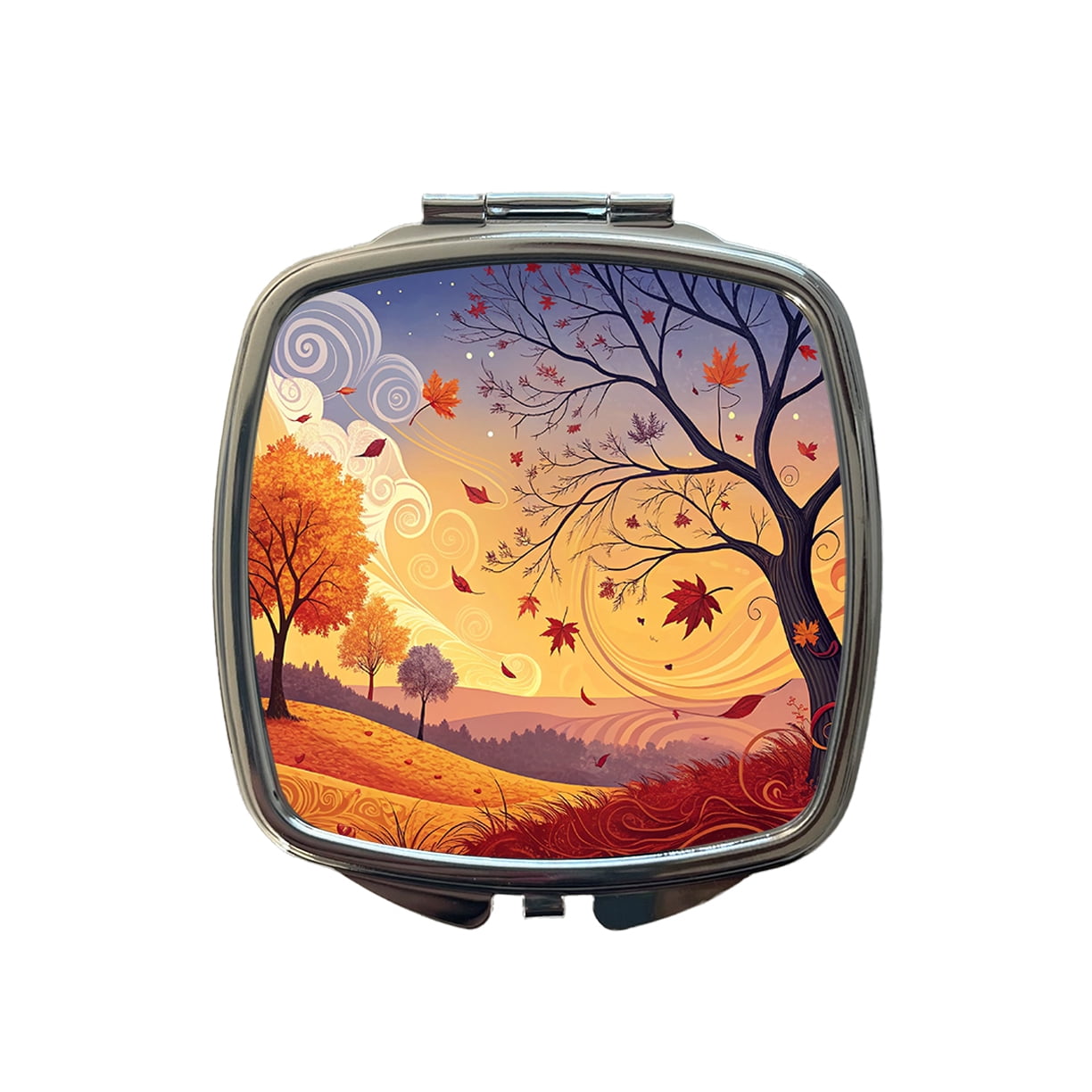 Abstract Fall Autumn Scenic Landscape Travel Makeup Handbag Purse Small ...