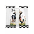 thumbnail image 1 of Abstract Farm Sheer Curtains 63 Inch Long 2 Panels, Rooster Cow Sunflower Black White Check Light Filtering Rod Pocket Semi Sheer Curtains, Sheer Voile Drapes for Living Room Bedroom, 52"x63", 1 of 5