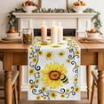 thumbnail image 1 of Abstract Farm Sunflowers Bees Table Runner 70 Inches Long,Kitchen Dining Tablerunners Watercolor Country Floral Linen Table Runners Dresser Scarves for Home Dinner Wedding Holiday Party Decor, 1 of 9