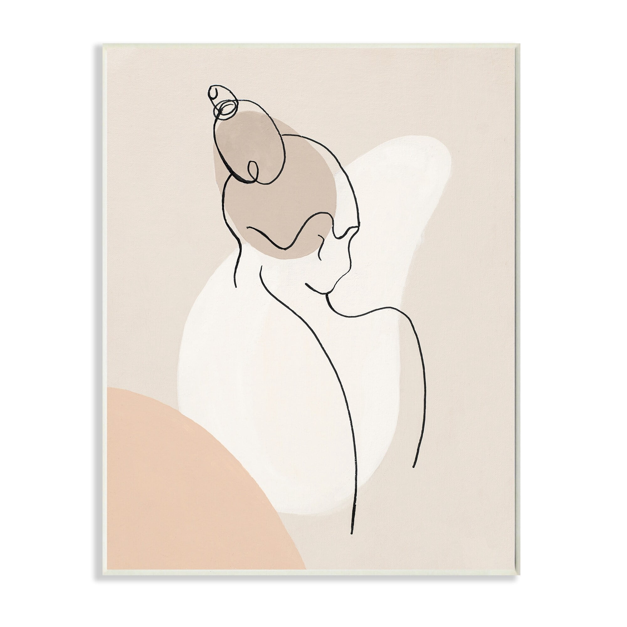 Stupell Industries Abstract Female Line Drawing over Abstract Shapes,13 x 19,Designed by Patricia Pinto