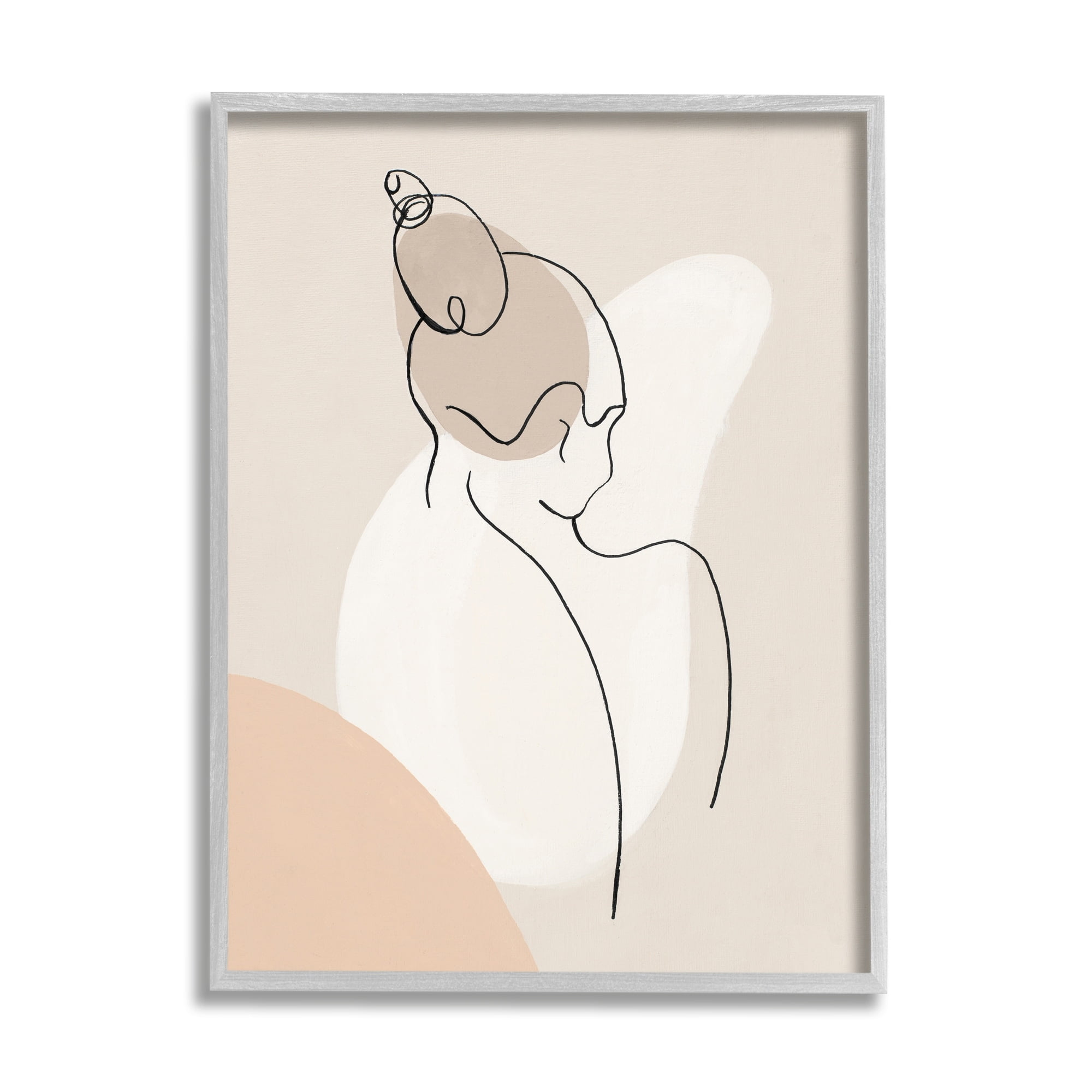 Stupell Industries Abstract Female Line Drawing over Abstract Shapes,16 x 20,Designed by Patricia Pinto