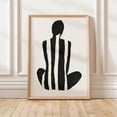 Abstract Female Silhouette Art Print Black And White Stripes - Walmart.com