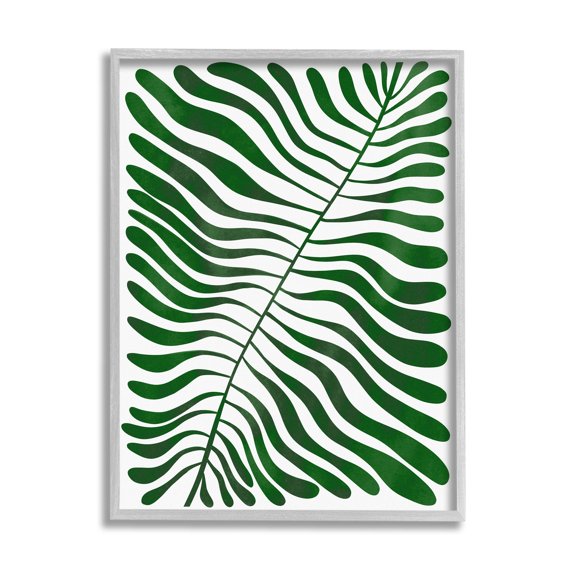 Abstract Fern Botanical Leaf Botanical & Floral Graphic Art Gray Framed Art Print Wall Art