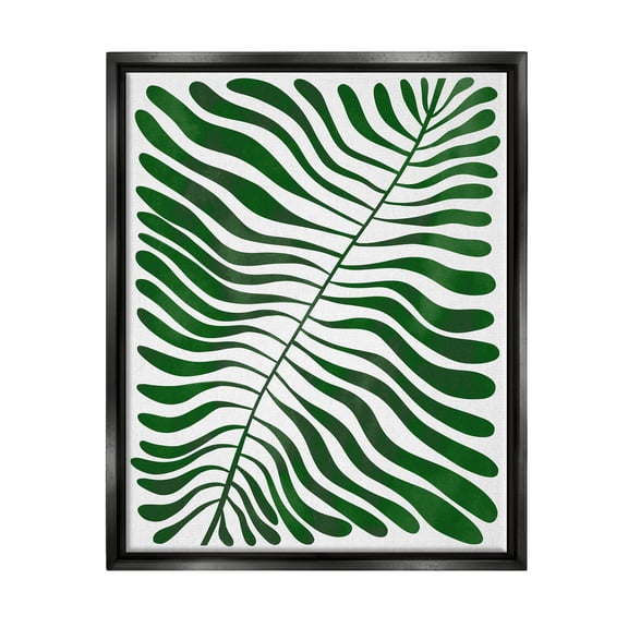 Abstract Fern Botanical Leaf Botanical & Floral Graphic Art Jet Black Framed Art Print Wall Art