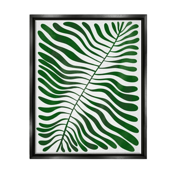 Abstract Fern Botanical Leaf Botanical & Floral Graphic Art Jet Black Framed Art Print Wall Art