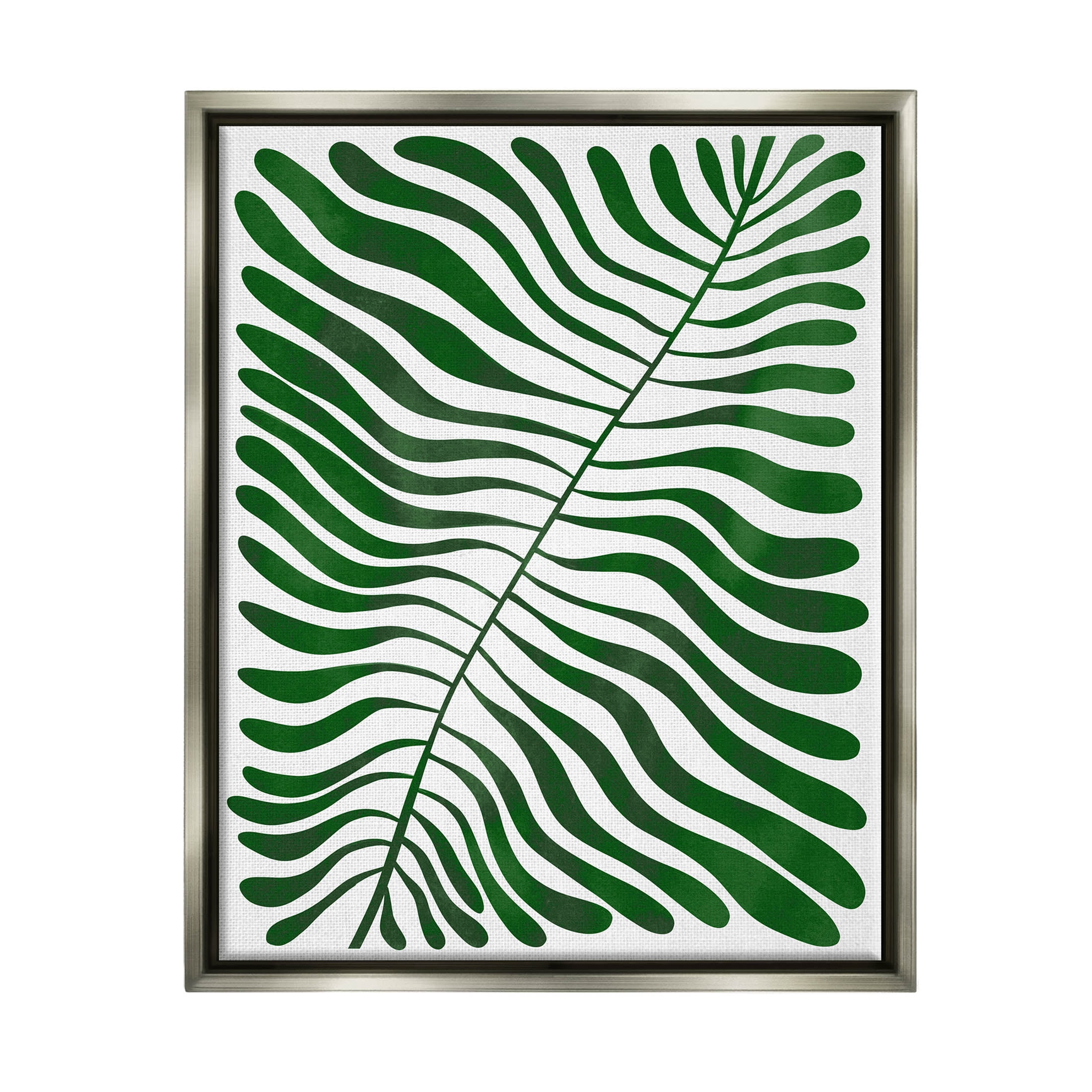 Abstract Fern Botanical Leaf Botanical & Floral Graphic Art Luster Gray Framed Art Print Wall Art
