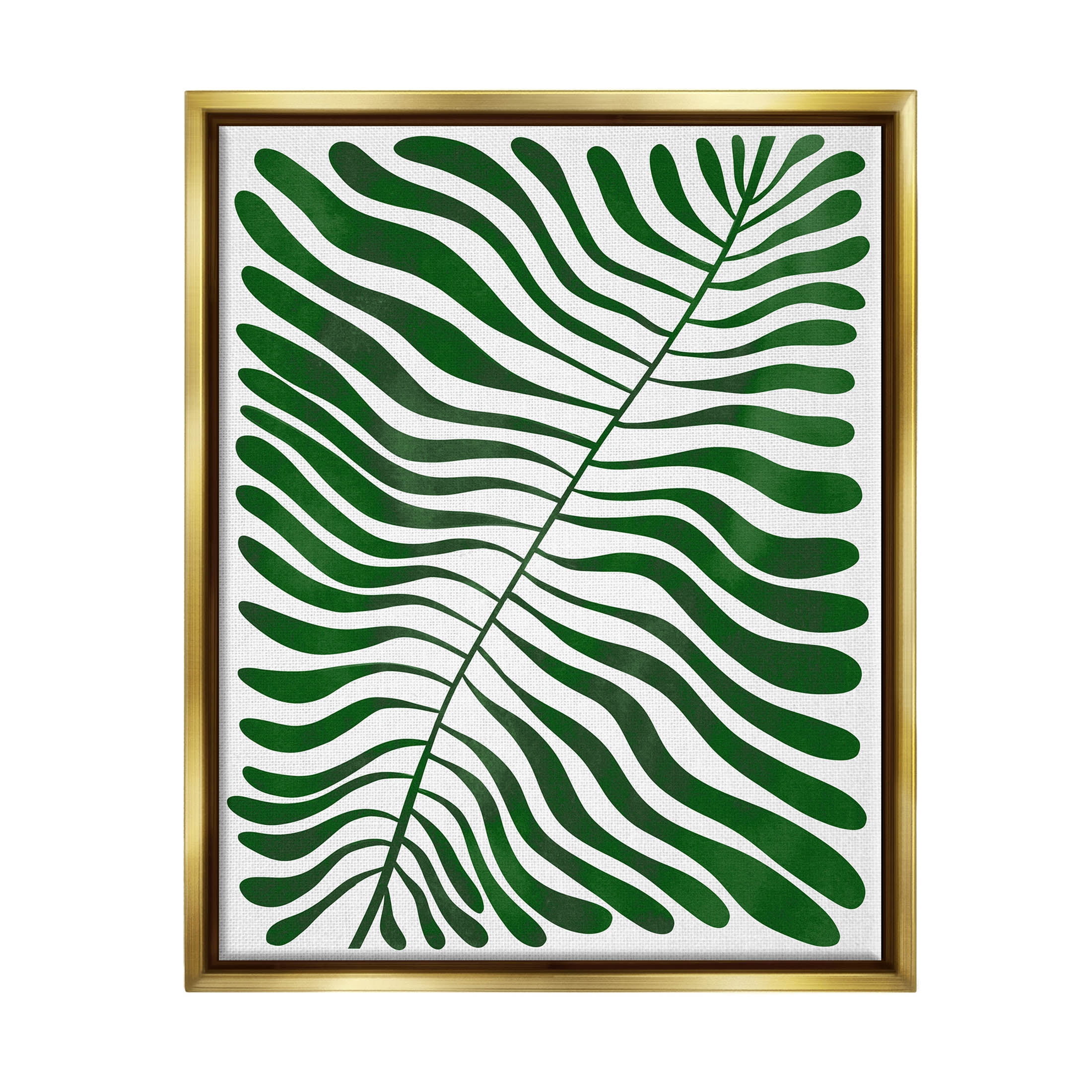 Abstract Fern Botanical Leaf Botanical & Floral Graphic Art Metallic Gold Framed Art Print Wall Art