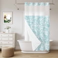 Abstract Fiber Line No Hook Shower Curtain with Snap in Liner, Spring ...