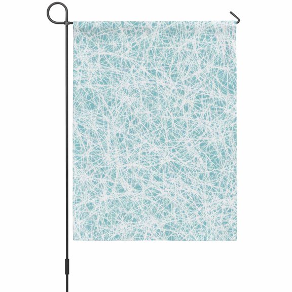Abstract Fiber Line House Flag 28 x 40 Inches, Spring Vibrant Blue White Art Cobweb Weather Proof Outdoor Patio Flags Double Sided Small House Decoration for Yard Lawn Outside Home