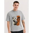 thumbnail image 1 of Abstract Figure And Geometric Pattern With 'belltunes' And 'NEAR' Text, Men's Short Sleeve T-Shirt, Abstract Art Style For Men, 180g Cotton Printed T-Shirt, 1 of 6