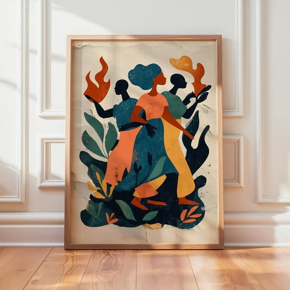 Abstract Figure Print Modern Human Silhouette Bold Artistic Minimalist Decor, Unframed Paper Print