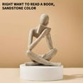 thumbnail image 1 of Abstract Figure Reading Statue Resin Desk Ornament Bookshelf Decor Artistic Modern Sculpture for Living Room Office Graduation Gift Home Accessories, 1 of 2