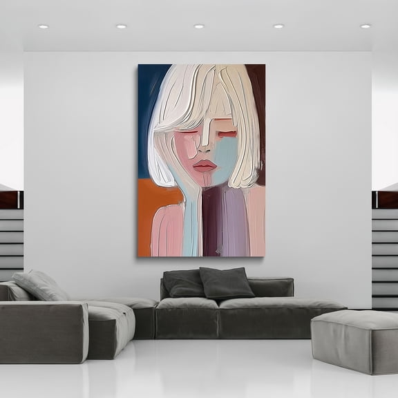 Abstract Figure Wall Painting, Luxurious Canvas Art, Large-Scale Textured Mural, Stylish Home Office Decorative Artwork, Entryway Living Room Sofa Background, for Festive Gifts