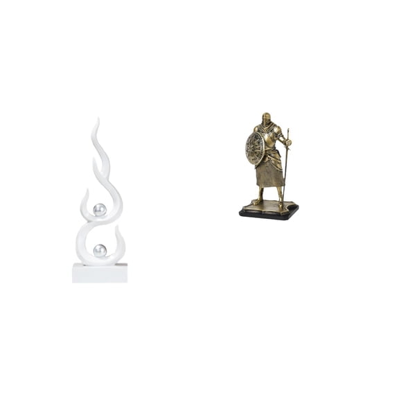 Abstract Fire Sculpture Knight Statue Desktop Figurine Durable Resin Material Suitable for Office Living Room Shelves