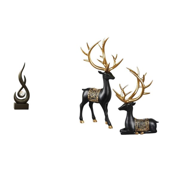 Abstract Fire Sculpture Modern Art Statue Resin Ornament Vivid Details for Living Room Cabinet Tabletop Decor