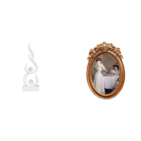 Abstract Fire Sculpture Ornate Picture Frame Resin Material for Office Desk Gift Display
