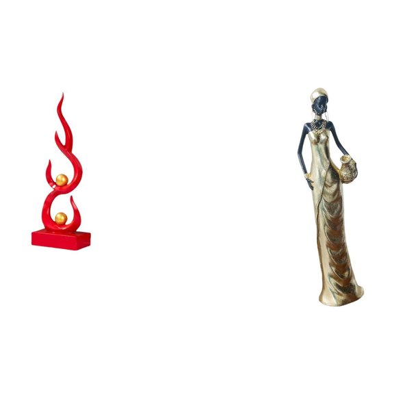Abstract Fire Sculpture Tribal Lady Figurine Resin Material Unique Artcraft for Office Desk Decor
