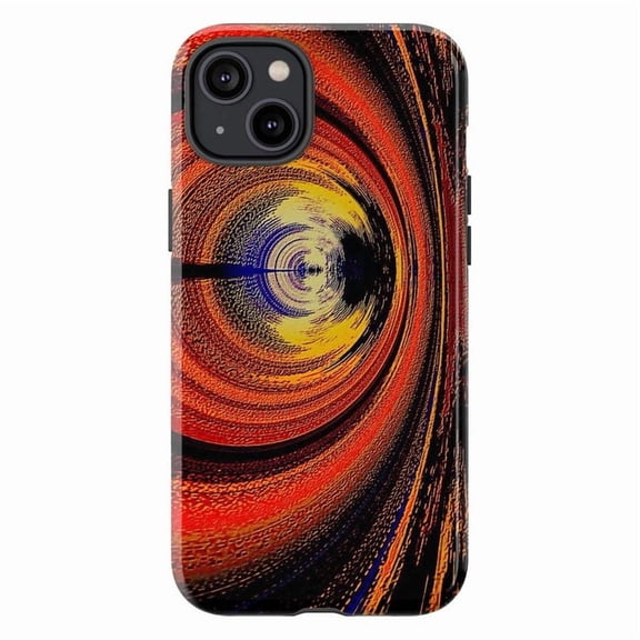 Abstract Fire Vortex Phone Case, Red Orange Swirl Art Cover for iPhone 17 16 15 14 13 12 11 Plus Pro Max Mini