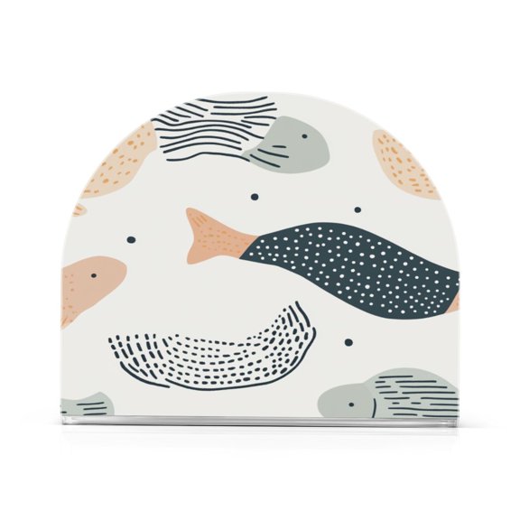 Abstract Fish Design Thick U Shape Acrylic Napkin Holder Non Slip Space Saving for Kitchen
