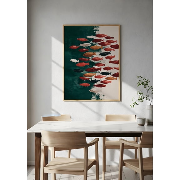 Abstract Fish Ocean Wall Art Print