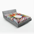thumbnail image 1 of Ambesonne Abstract Fitted Sheet, Wavy Flowers Blossoms, Full Size, Multicolor, 1 of 2