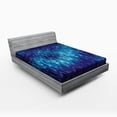 thumbnail image 1 of Abstract Fitted Sheet, Digital Made Psychedelic and Abstract Cosmic Rain with Blurry Background Print, Soft Decorative Fabric Bedding, Queen Size, Blue Black, by Ambesonne, 1 of 2