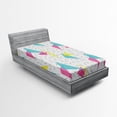 thumbnail image 1 of Ambesonne Abstract Fitted Sheet, Memphis Style Forms, Twin XL Size, Multicolor, 1 of 2