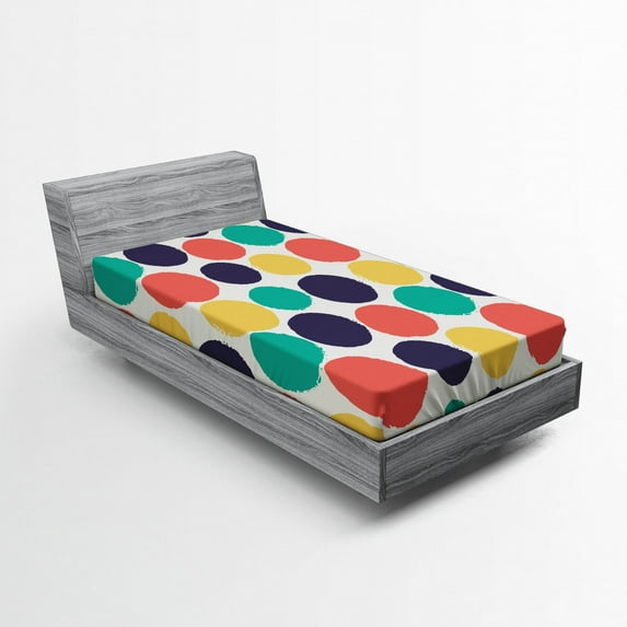 Ambesonne Abstract Fitted Sheet, Modern Grunge Illustration, Twin XL Size, Multicolor