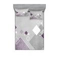 thumbnail image 1 of Abstract Fitted Sheet & Pillow Sham Set, Geometric Composition Different Colored Squares Striped Dotted Rhombus, Decorative Printed 6 Piece Bedding Decor Set, King, Purple White Grey, by Ambesonne, 1 of 3