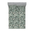 thumbnail image 1 of Abstract Fitted Sheet & Pillow Sham Set, Geometric and Retro Inspired Ornaments of Mid Century Modern Shapes, Decorative Printed 3 Piece Bedding Decor, Full, Cadet Blue and Taupe Grey, by Ambesonne, 1 of 2