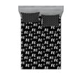 thumbnail image 1 of Abstract Fitted Sheet & Pillow Sham Set, Internet Abbreviation Conceptual Theme Xoxo Brush Stroked Lettering and Hearts, Decorative Printed 6 Piece Bedding Decor Set, Full, Black White, by Ambesonne, 1 of 3