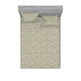 thumbnail image 1 of Abstract Fitted Sheet & Pillow Sham Set, Wavy Stripes Lines Geometric Style of Drawing Grunge Pattern of Art, Decorative Printed 3 Piece Bedding Decor, Calking, Soft Blue Cocoa and Khaki, by Ambesonne, 1 of 2