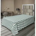 thumbnail image 1 of Abstract Flat Sheet, Geometric Motifs Irregular Ethnic Looking Shapes on a Plain Background, Soft Comfortable Top Sheet Decorative Bedding 1 Piece, 6 Sizes, Grey Teal and White, by Ambesonne, 1 of 1